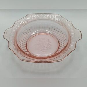 Vintage Anchor Hocking Mayfair “Open Rose”Pink Depression Glass Bowl
